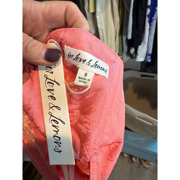 $225 For Love & Lemons Gabrielle Mini Dress Pink Size Small - Picture 5 of 5